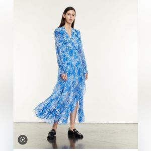 The Kooples blue floral maxi dress size 3 (L) new
